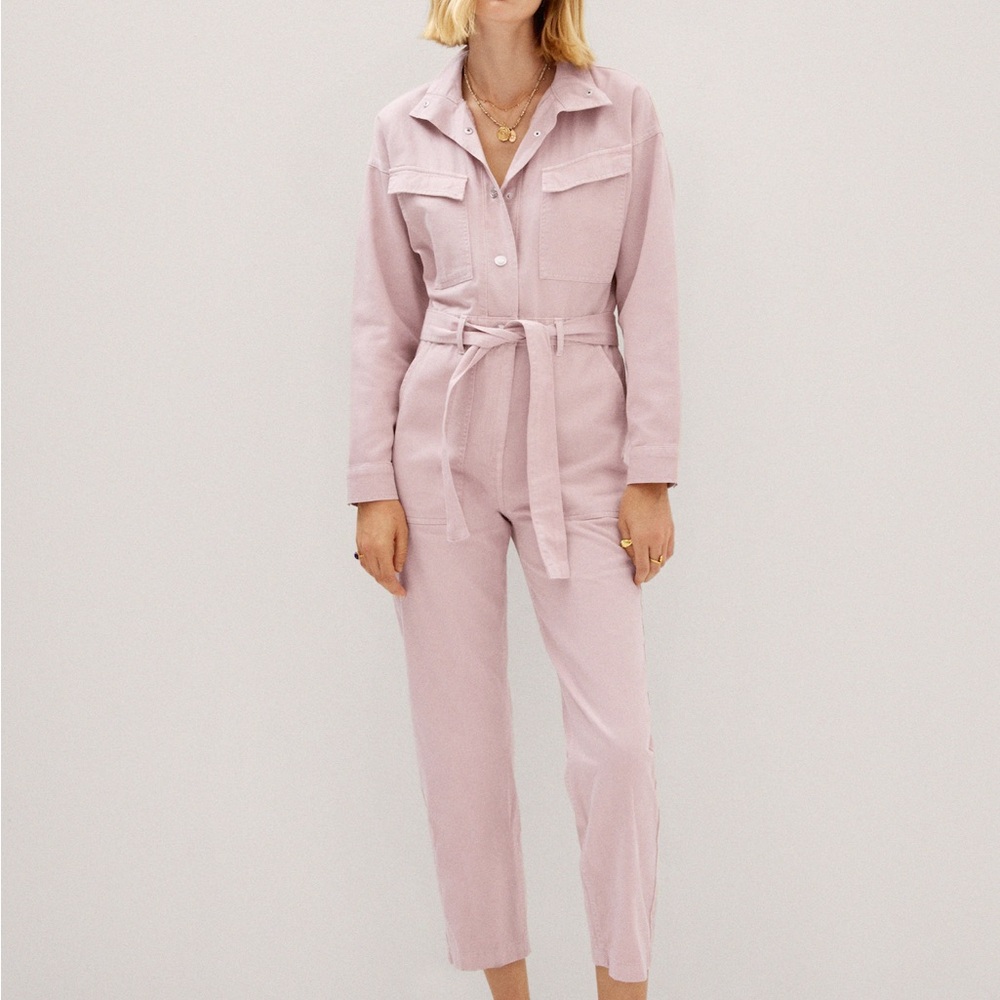 Mango-Denim jumpsuit with bow/size S/new/withtag/price negotiable - Picture 1 of 3
